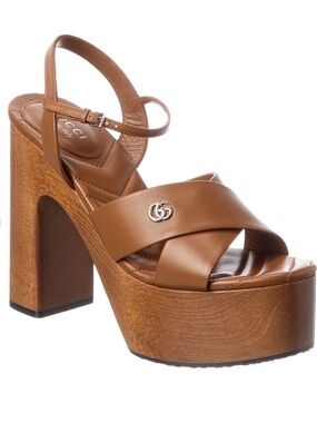 Gucci Nappa Charlotte Sandal with GG Logo NWT